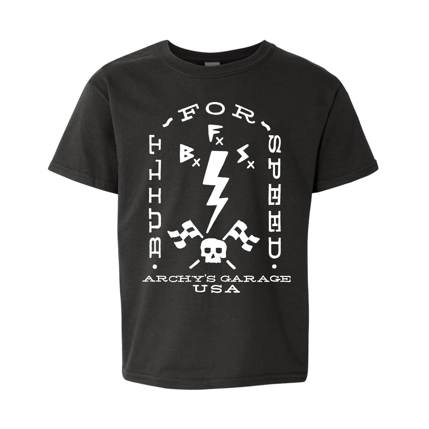Archy’s Garage: "Speed Bolt” Kids T-Shirt