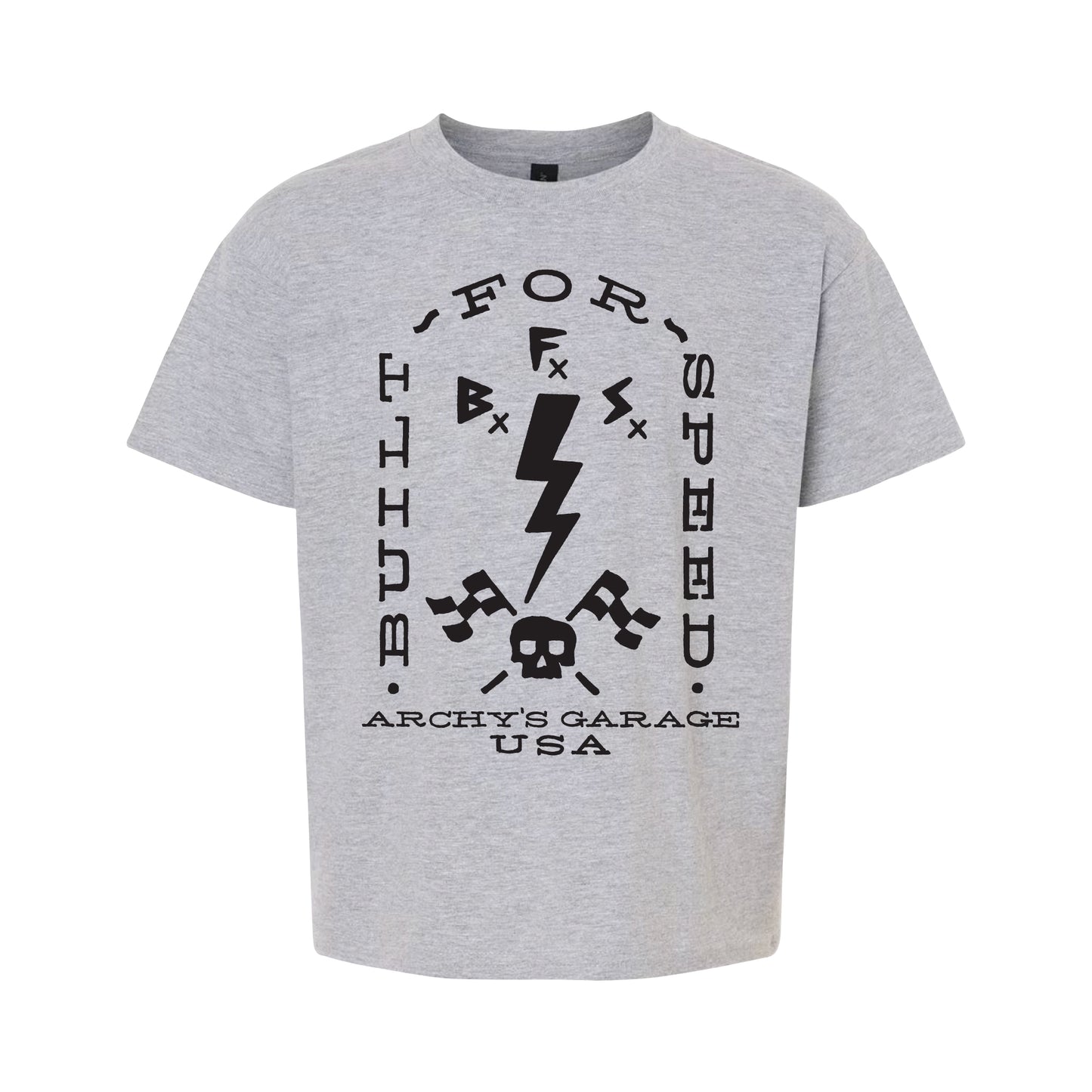 Archy’s Garage: "Speed Bolt” Kids T-Shirt