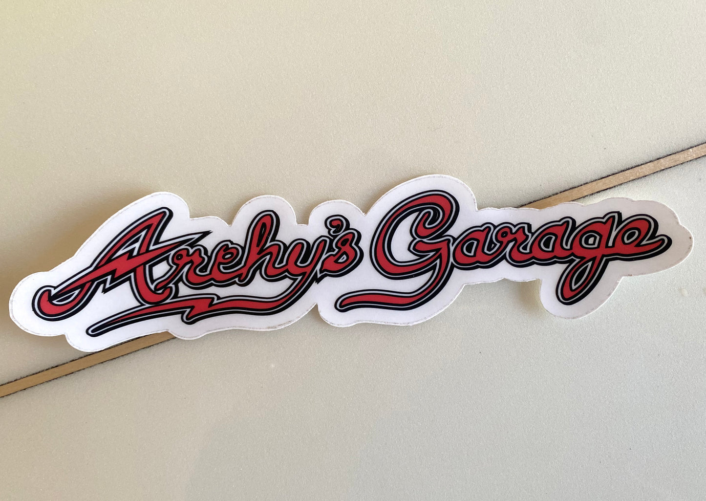 Archy’s Garage: “Arch Bolt Script” Sticker