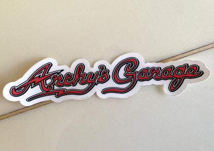 Archy’s Garage: “Arch Bolt Script” Sticker