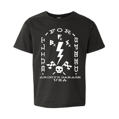Archy’s Garage: "Speed Bolt” Kids T-Shirt